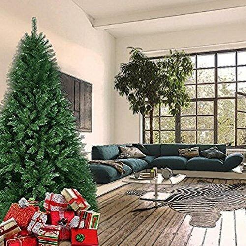 Albero di Natale 150 cm Pino Cuore d'oro Verde Folto 375 Rami Base a croce ferro