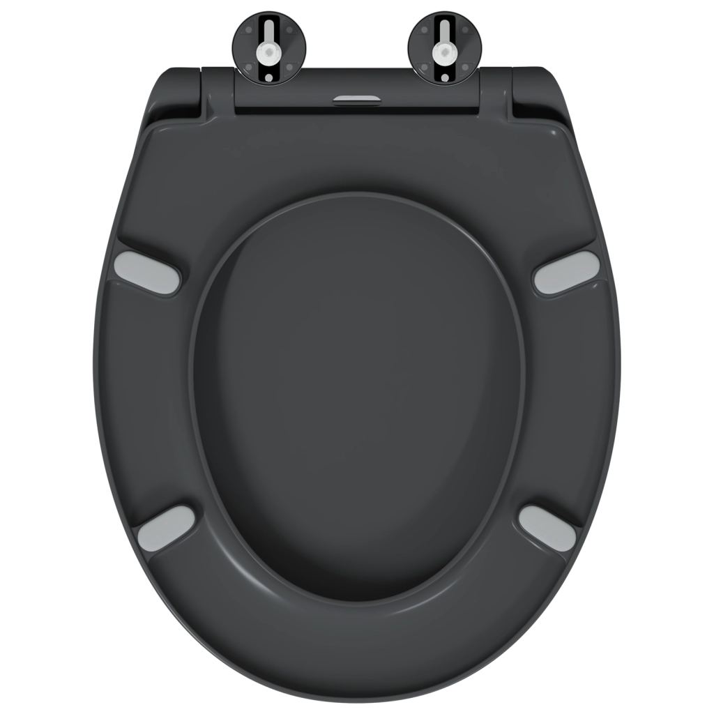Sedile del WC a rilascio rapido con chiusura morbida Duroplast Antracite