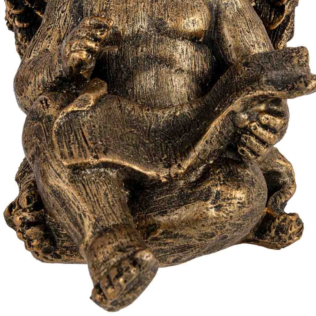 Statuetta decorativa a forma di angelo in metallo placcato oro 16,5x13,5x19,5h cm