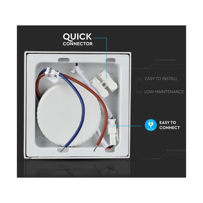 Plafoniera Pannello Led Slim Montaggio a Plafone Quadrato 190X190X24mm 18W 3000K SKU-4919