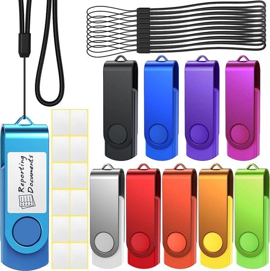 Memoria USB 10 Stuks 16 GB Uflatore USB 2.0 Drive a Stilo 16 GB con Indicatore LED