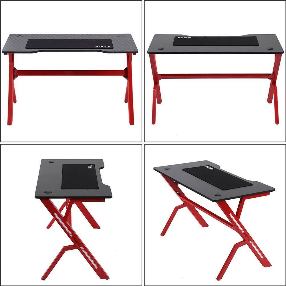 Scrivania Gaming Porta Pc Computer in Metallo e Legno MDF Tappetino Mouse Pad