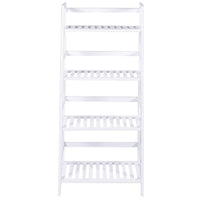 Libreria Scaffale Multiuso in Legno di Bambu 4 Ripiani 116x48x32cm Casa Ufficio