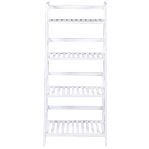 Libreria Scaffale Multiuso in Legno di Bambu 4 Ripiani 116x48x32cm Casa Ufficio