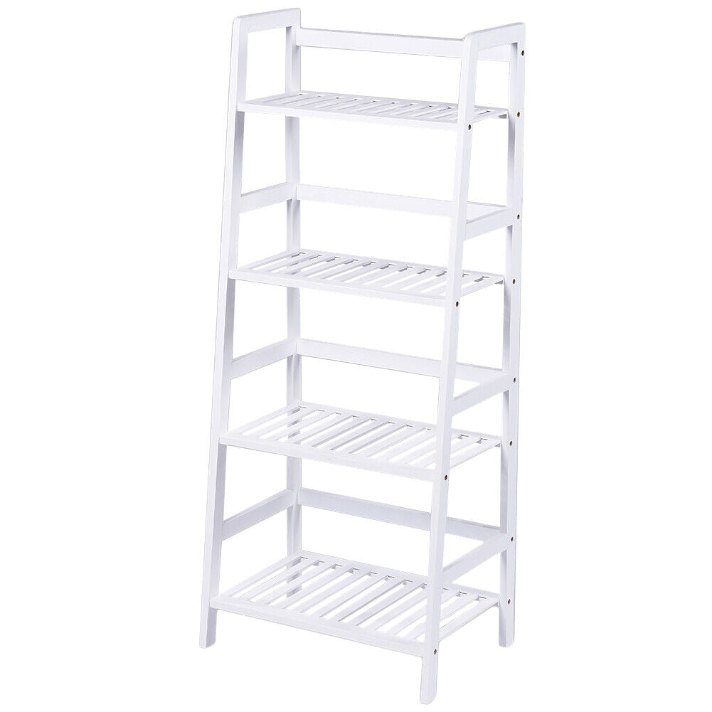 Libreria Scaffale Multiuso in Legno di Bambu 4 Ripiani 116x48x32cm Casa Ufficio