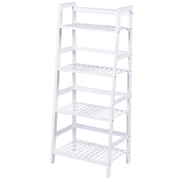 Libreria Scaffale Multiuso in Legno di Bambu 4 Ripiani 116x48x32cm Casa Ufficio