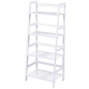 Libreria Scaffale Multiuso in Legno di Bambu 4 Ripiani 116x48x32cm Casa Ufficio