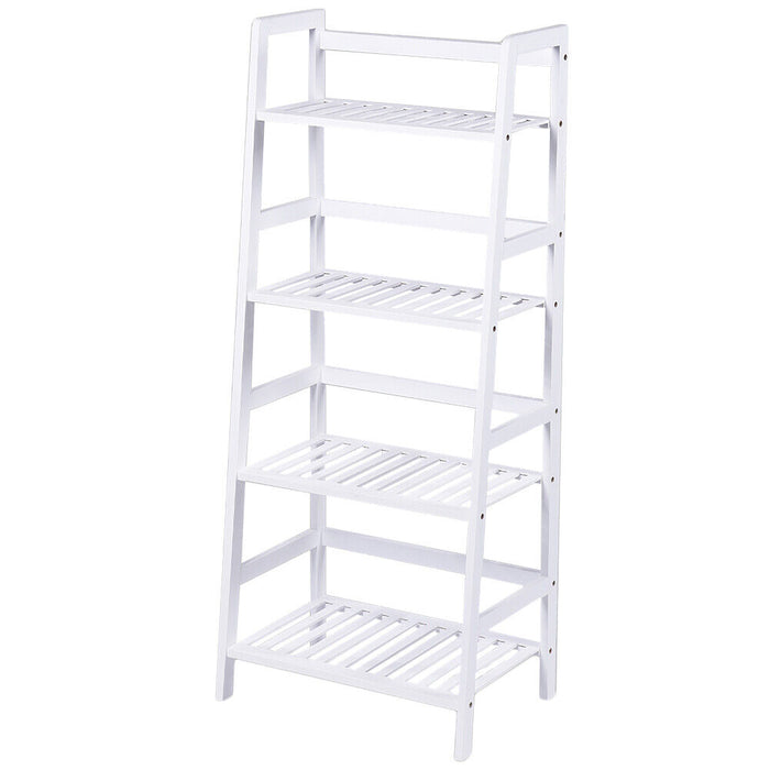 Libreria Scaffale Multiuso in Legno di Bambu 4 Ripiani 116x48x32cm Casa Ufficio