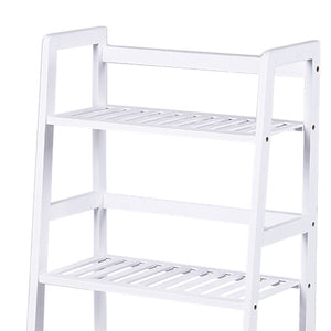 Libreria Scaffale Multiuso in Legno di Bambu 4 Ripiani 116x48x32cm Casa Ufficio