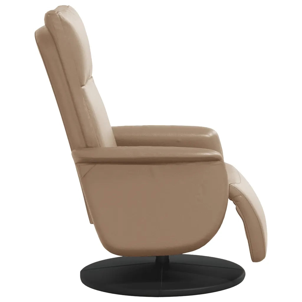 Poltrona Reclinabile con Poggiapiedi Cappuccino in Similpelle 356548