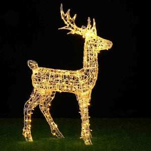 Renna Natalizia Luminosa per Esterno 240 LED Bianco Caldo Cervo Grande 3D Natale