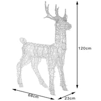 Renna Natalizia Luminosa per Esterno 240 LED Bianco Caldo Cervo Grande 3D Natale