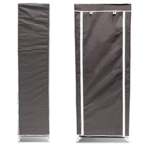 Scarpiera Salvaspazio 10 Ripiani 36 Paia Scaffale Acciaio e Tessuto TNT Grigio