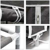 Scarpiera Salvaspazio 10 Ripiani 36 Paia Scaffale Acciaio e Tessuto TNT Grigio