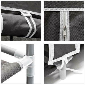 Scarpiera Salvaspazio 10 Ripiani 36 Paia Scaffale Acciaio e Tessuto TNT Grigio