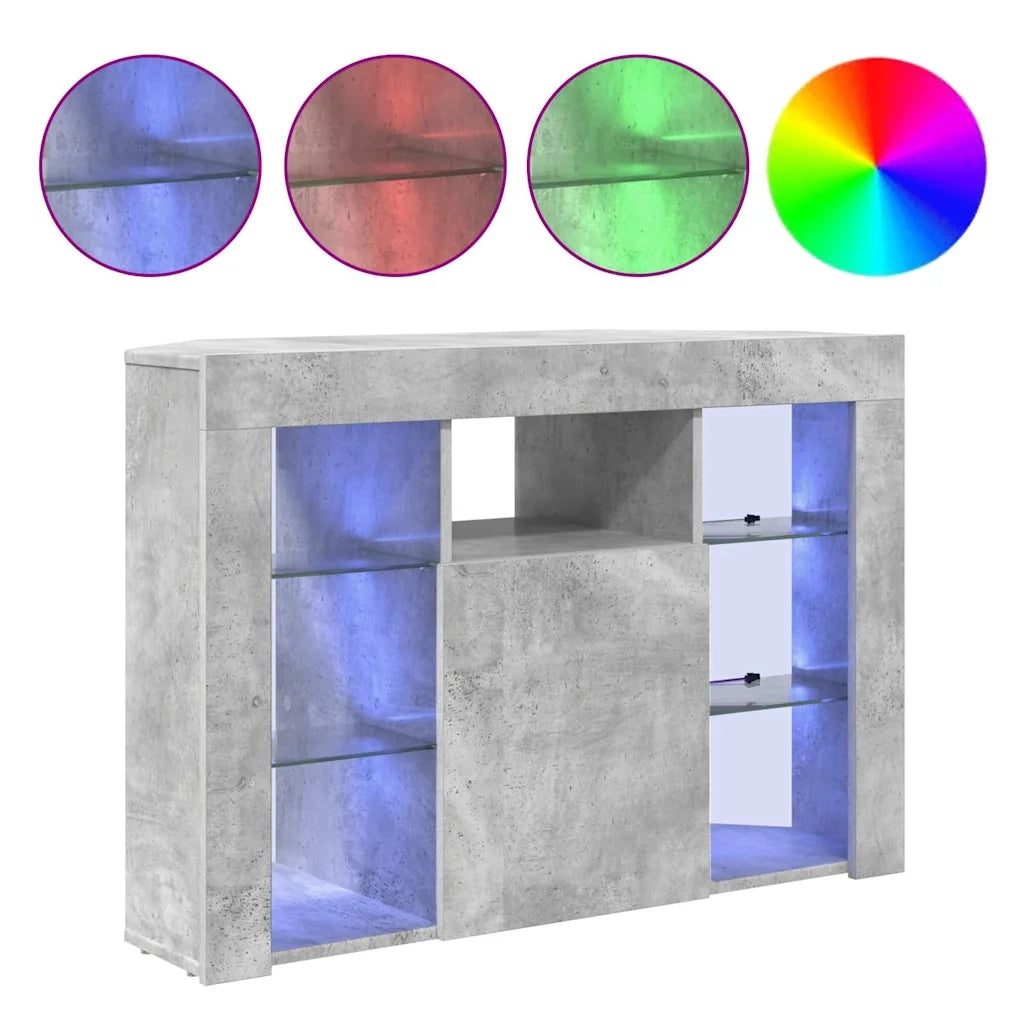 Mobile TV LED Angolare Grigio cemento 100x40x68cm 889788