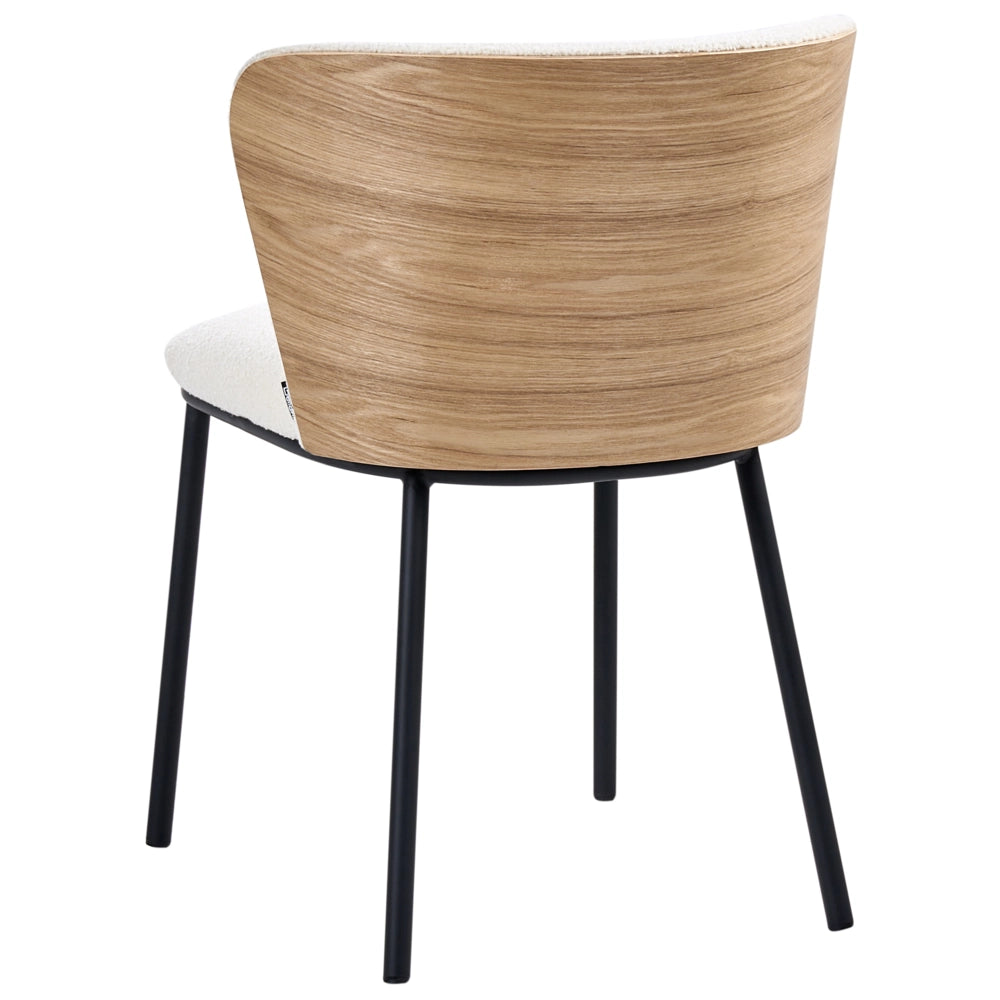 Set di 2 sedie da pranzo in ecopelle bianco sporco con gambe in ferro nero senza braccioli con coprigambe design moderno minimalista sala da pranzo