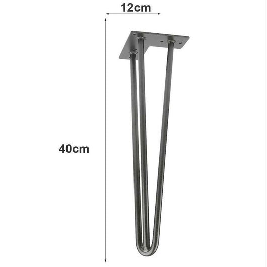 4x Gambe Piedi Tavolo Tavolino Panca Sedia 40cm Metallo Design Moderno Grigio