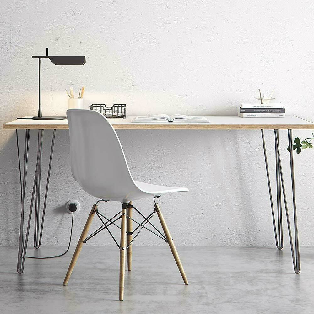 Set 4 Gambe Piedi Tavolo Pranzo Scrivania 71cm Metallo Design Moderno Grigio