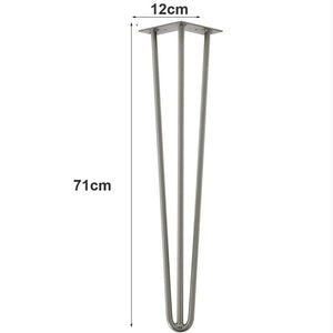 Set 4 Gambe Piedi Tavolo Pranzo Scrivania 71cm Metallo Design Moderno Grigio