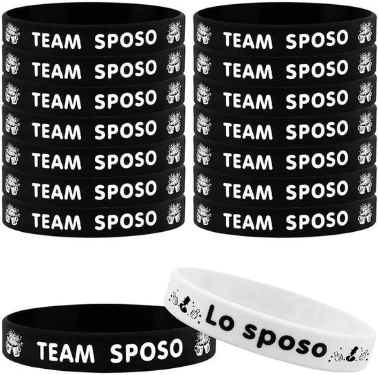 Bracciali in silicone - 16 pezzi - Bracciali personalizzabili - Accessori per festa di fidanzamento - Morbidi e flessibili - Adattabili a misura - Accessori per festa