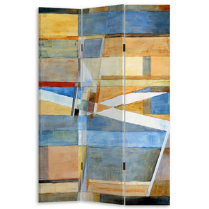 Paravento Separe 3 Pannelli Stampa Fronte Retro Quadro Astratto Divisori 180x120