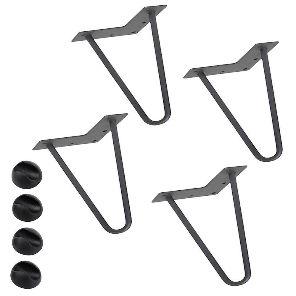 4x Gambe Piedi Tavolo Piedini Mobili Divano 15cm Metallo Design Moderno Grigio