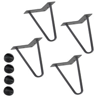 4x Gambe Piedi Tavolo Piedini Mobili Divano 15cm Metallo Design Moderno Grigio