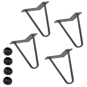 4x Gambe Piedi Tavolo Piedini Mobili Divano 15cm Metallo Design Moderno Grigio