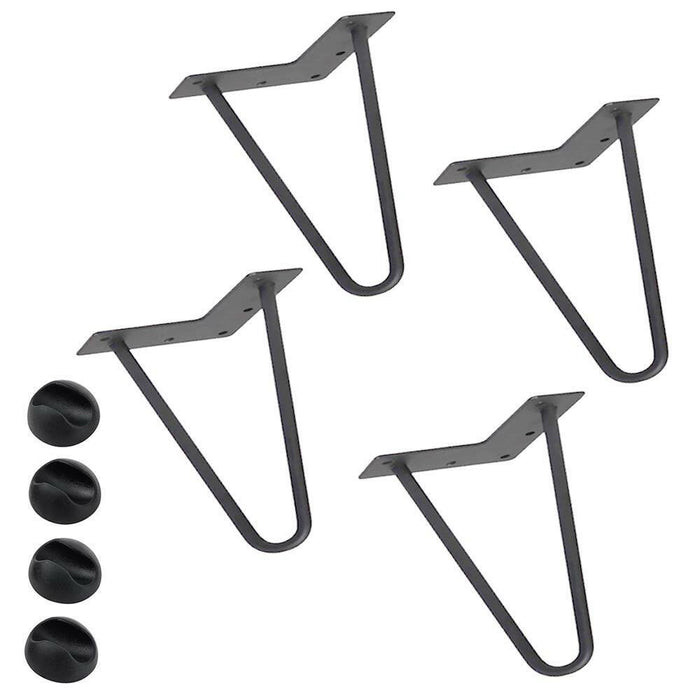 4x Gambe Piedi Tavolo Piedini Mobili Divano 15cm Metallo Design Moderno Grigio