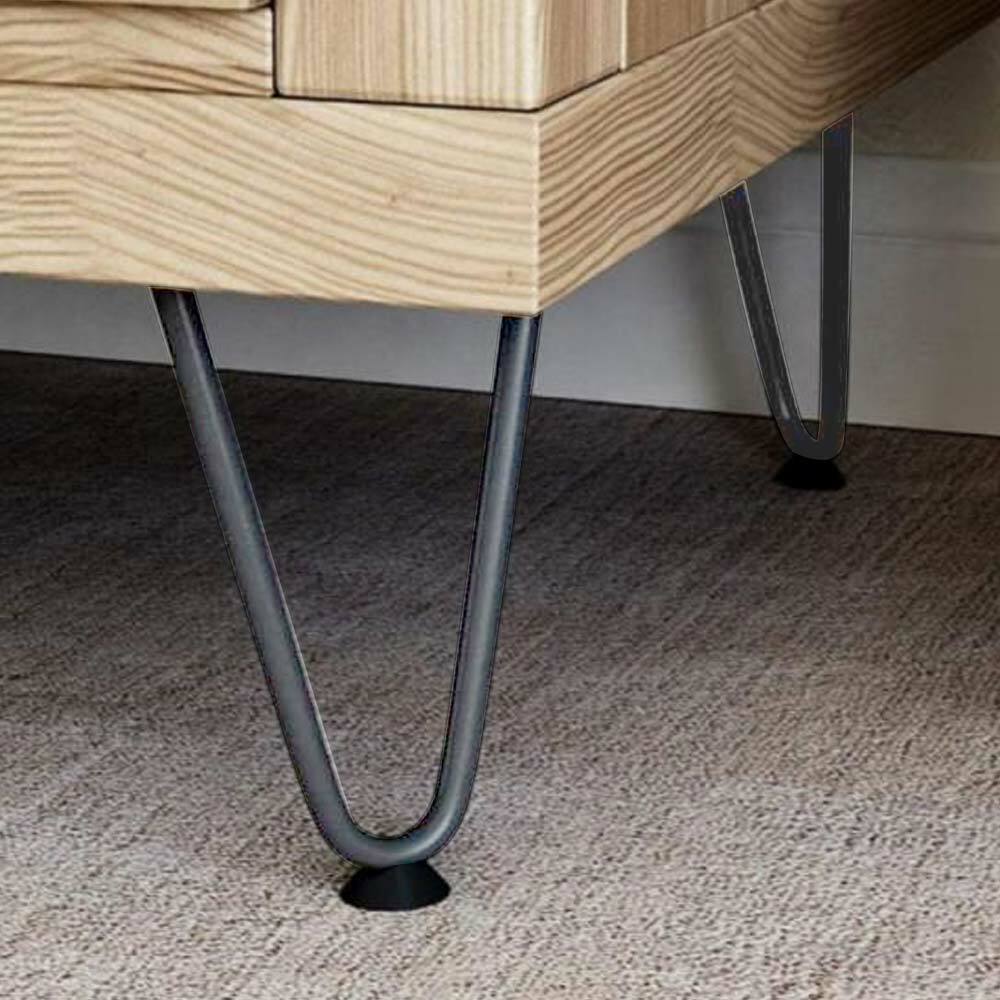 4x Gambe Piedi Tavolo Piedini Mobili Divano 15cm Metallo Design Moderno Grigio