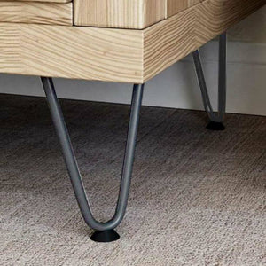 4x Gambe Piedi Tavolo Piedini Mobili Divano 15cm Metallo Design Moderno Grigio