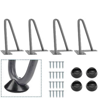 4x Gambe Piedi Tavolo Piedini Mobili Divano 15cm Metallo Design Moderno Grigio