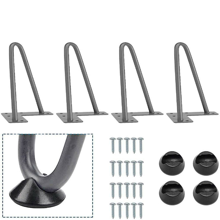 4x Gambe Piedi Tavolo Piedini Mobili Divano 15cm Metallo Design Moderno Grigio