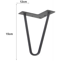 4x Gambe Piedi Tavolo Piedini Mobili Divano 15cm Metallo Design Moderno Grigio