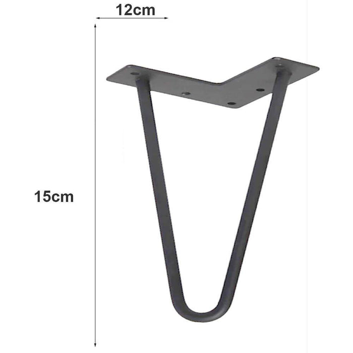 4x Gambe Piedi Tavolo Piedini Mobili Divano 15cm Metallo Design Moderno Grigio