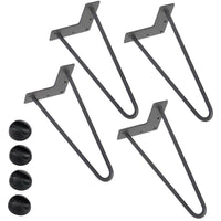 4x Gambe Piedi Tavolo Tavolino Mobili Sgabello 36cm Metallo Design Moderno Grigi