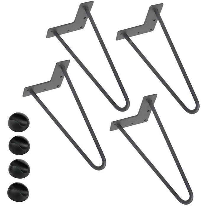 4x Gambe Piedi Tavolo Tavolino Mobili Sgabello 36cm Metallo Design Moderno Grigi