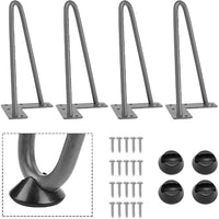 4x Gambe Piedi Tavolo Tavolino Mobili Sgabello 36cm Metallo Design Moderno Grigi