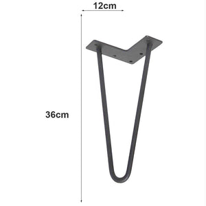 4x Gambe Piedi Tavolo Tavolino Mobili Sgabello 36cm Metallo Design Moderno Grigi