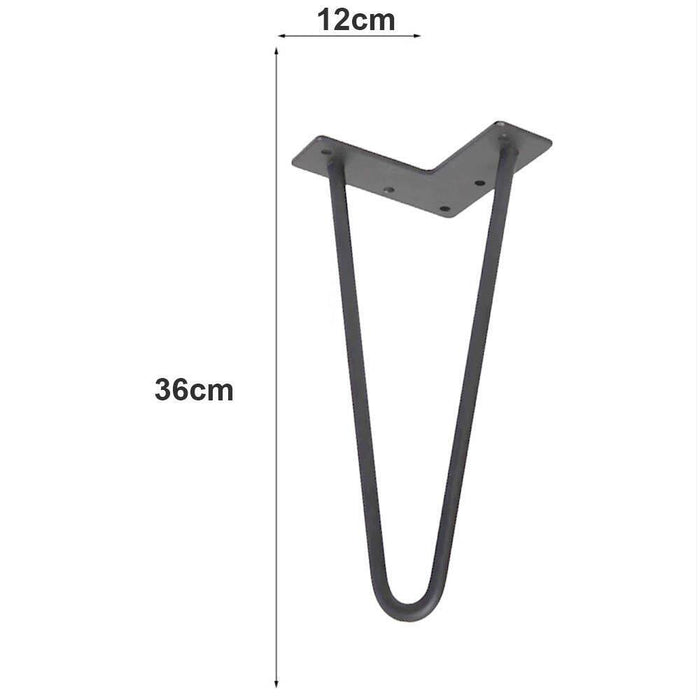 4x Gambe Piedi Tavolo Tavolino Mobili Sgabello 36cm Metallo Design Moderno Grigi