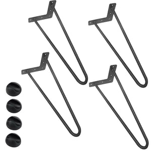 4x Gambe Piedi Tavolo Tavolino Panca Sedia 45cm Metallo Design Moderno Grigio