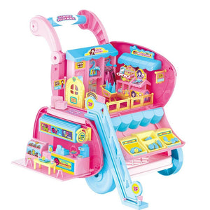 Carrello Spesa Playset Super Mercato Giocattolo Bambini con Bambola e Accessori