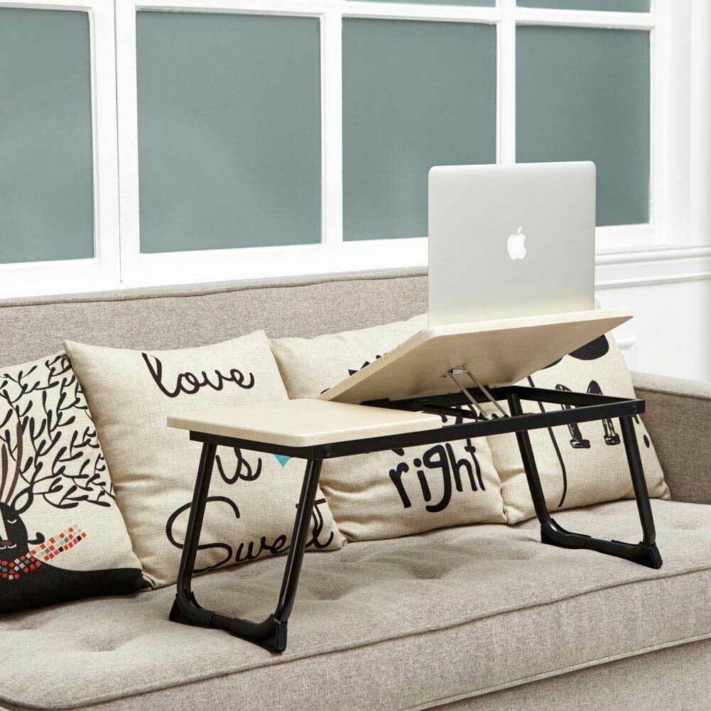 Tavolino Vassoio da Letto Divano per Notebook PC Laptop Pieghevole Leggio 65x30