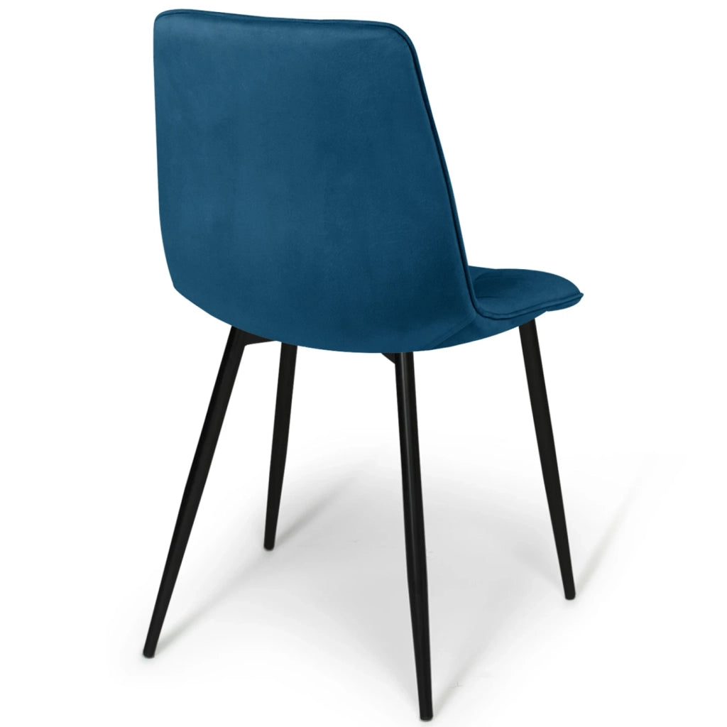 IDMarket - Set di 6 sedie da pranzo in velluto blu x2, grigio scuro x2, grigio chiaro, giallo MILA
