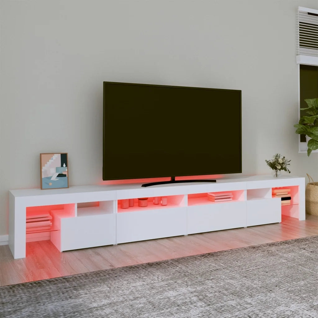 Mobile Porta TV con Luci LED Bianco 260x36,5x40 cm 3152818