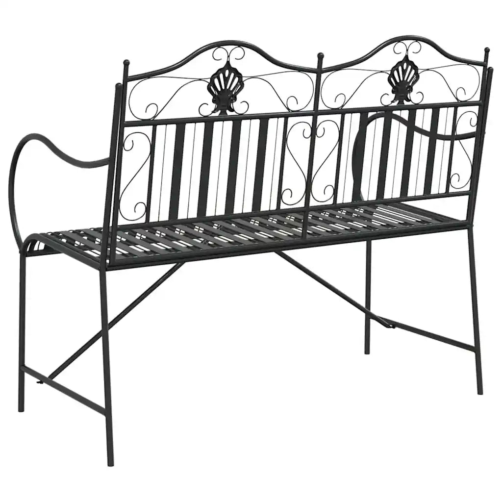 Panchina da Giardino | Panca da Giardino Nero 103,5 x 59 x 89 cm Acciaio