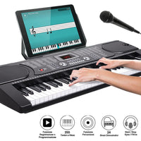 Tastiera Musicale Pianola Elettronica 61 Tasti Pianoforte AUX MIcrofono
