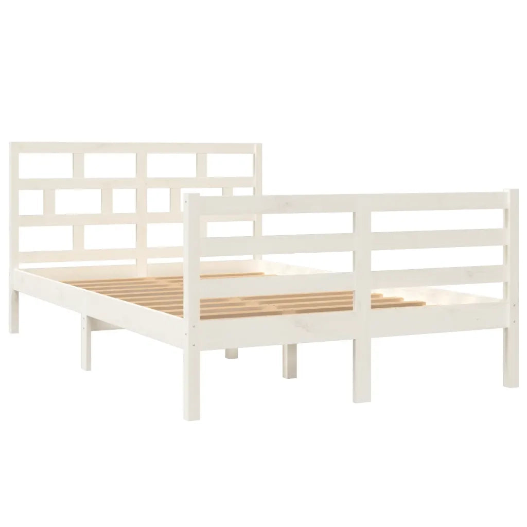 Giroletto-Struttura Letto Bianco in Legno Massello di Pino 120x200 cm 637825