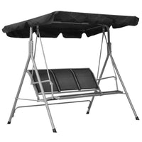 Dondolo da Giardino terrazzo in Acciaio e Tessuto Tetto Reclinabile Grigio Nero